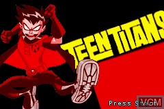 Title screen of the game Teen Titans on Nintendo GameBoy Advance