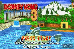 Title screen of the game Donkey Kong Country 3 on Nintendo GameBoy Advance
