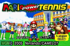 Title screen of the game Mario Tennis - Power Tour on Nintendo GameBoy Advance