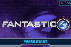 Title screen of the game Fantastic 4 - Flame On on Nintendo GameBoy Advance