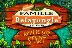 Title screen of the game Famille Delajungle, La - Le Film on Nintendo GameBoy Advance