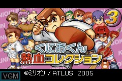 Title screen of the game Kunio-Kun Nekketsu Collection 3 on Nintendo GameBoy Advance
