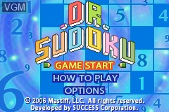Title screen of the game Dr. Sudoku on Nintendo GameBoy Advance