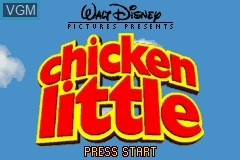 Title screen of the game Chicken Little on Nintendo GameBoy Advance