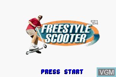 Title screen of the game Freestyle Scooter on Nintendo GameBoy Advance
