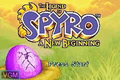 Title screen of the game Legend of Spyro, The - A New Beginning on Nintendo GameBoy Advance