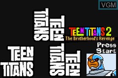 Title screen of the game Teen Titans 2 on Nintendo GameBoy Advance