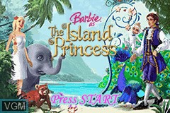 Title screen of the game Barbie as The Island Princess on Nintendo GameBoy Advance