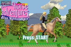 Title screen of the game Barbie Horse Adventures - Blue Ribbon Race on Nintendo GameBoy Advance
