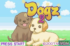 Title screen of the game Dogz 2 on Nintendo GameBoy Advance