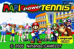 Title screen of the game Mario Power Tennis on Nintendo GameBoy Advance