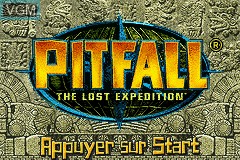 Title screen of the game Pitfall - L'Expédition Perdue on Nintendo GameBoy Advance