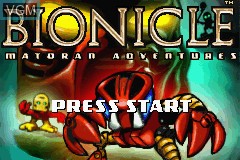 Title screen of the game Bionicle - Matoran Adventures on Nintendo GameBoy Advance