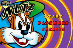 Title screen of the game Mr. Nutz on Nintendo GameBoy Advance