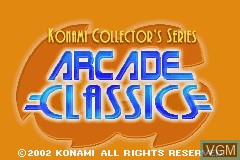 Title screen of the game Konami Collector's Series - Arcade Classics on Nintendo GameBoy Advance