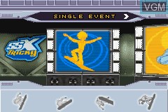 Menu screen of the game SSX Tricky on Nintendo GameBoy Advance