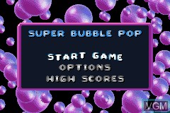 Menu screen of the game Super Bubble Pop on Nintendo GameBoy Advance