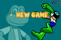 Menu screen of the game Frogger's Journey - The Forgotten Relic on Nintendo GameBoy Advance