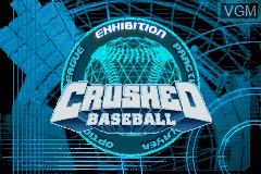Menu screen of the game Crushed Baseball on Nintendo GameBoy Advance