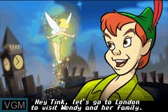 Menu screen of the game Peter Pan - Return to Neverland on Nintendo GameBoy Advance
