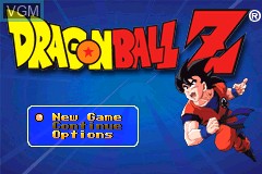 Menu screen of the game Dragon Ball Z - The Legacy of Goku on Nintendo GameBoy Advance