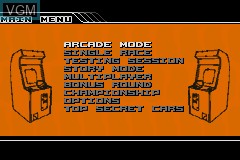 Menu screen of the game Driven on Nintendo GameBoy Advance