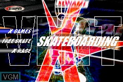 Menu screen of the game ESPN X-Games Skateboarding on Nintendo GameBoy Advance