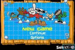 Menu screen of the game Codename - Kids Next Door - Operation S.O.D.A. on Nintendo GameBoy Advance