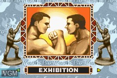 Menu screen of the game Fire Pro Wrestling 2 on Nintendo GameBoy Advance