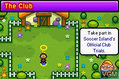 Menu screen of the game Go! Go! Beckham! Adventure on Soccer Island on Nintendo GameBoy Advance