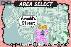 Menu screen of the game Hey Arnold! The Movie on Nintendo GameBoy Advance