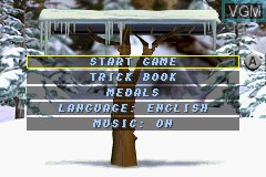 Menu screen of the game Jonny Moseley - Mad Trix on Nintendo GameBoy Advance