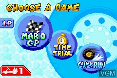 Menu screen of the game Mario Kart - Super Circuit on Nintendo GameBoy Advance