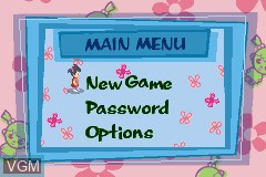 Menu screen of the game Monsters, Inc. on Nintendo GameBoy Advance