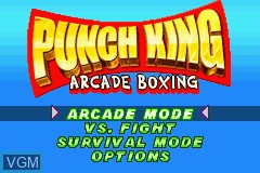 Menu screen of the game Punch King on Nintendo GameBoy Advance