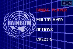 Menu screen of the game Tom Clancy's Rainbow Six - Rogue Spear on Nintendo GameBoy Advance