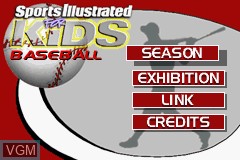 Menu screen of the game Sports Illustrated for Kids - Baseball on Nintendo GameBoy Advance