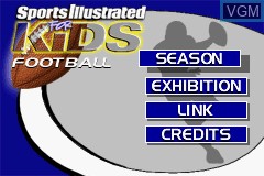 Menu screen of the game Sports Illustrated for Kids - Football on Nintendo GameBoy Advance