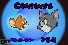 Menu screen of the game Tom and Jerry - The Magic Ring on Nintendo GameBoy Advance