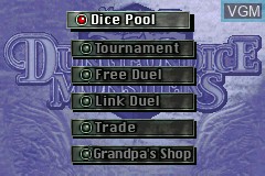 Menu screen of the game Yu-Gi-Oh! Dungeon Dice Monsters on Nintendo GameBoy Advance