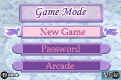 Menu screen of the game Barbie and the Magic of Pegasus on Nintendo GameBoy Advance