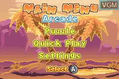 Menu screen of the game Whac-A-Mole on Nintendo GameBoy Advance