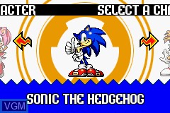 Menu screen of the game 2 Games in 1 - Sonic Advance + Sonic Pinball Party on Nintendo GameBoy Advance