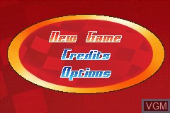 Menu screen of the game Cars on Nintendo GameBoy Advance
