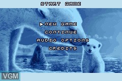 Menu screen of the game Arctic Tale on Nintendo GameBoy Advance