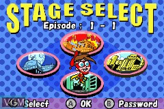 Menu screen of the game Fairly OddParents! Enter the Cleft, The on Nintendo GameBoy Advance