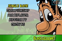 Menu screen of the game Hugo Bukkazoom! on Nintendo GameBoy Advance