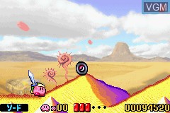 In-game screen of the game Kirby - Nightmare in Dream Land on Nintendo GameBoy Advance