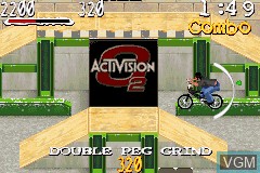 In-game screen of the game Mat Hoffman's Pro BMX 2 on Nintendo GameBoy Advance