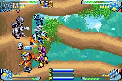 In-game screen of the game Medabots AX - Rokusho Ver. on Nintendo GameBoy Advance